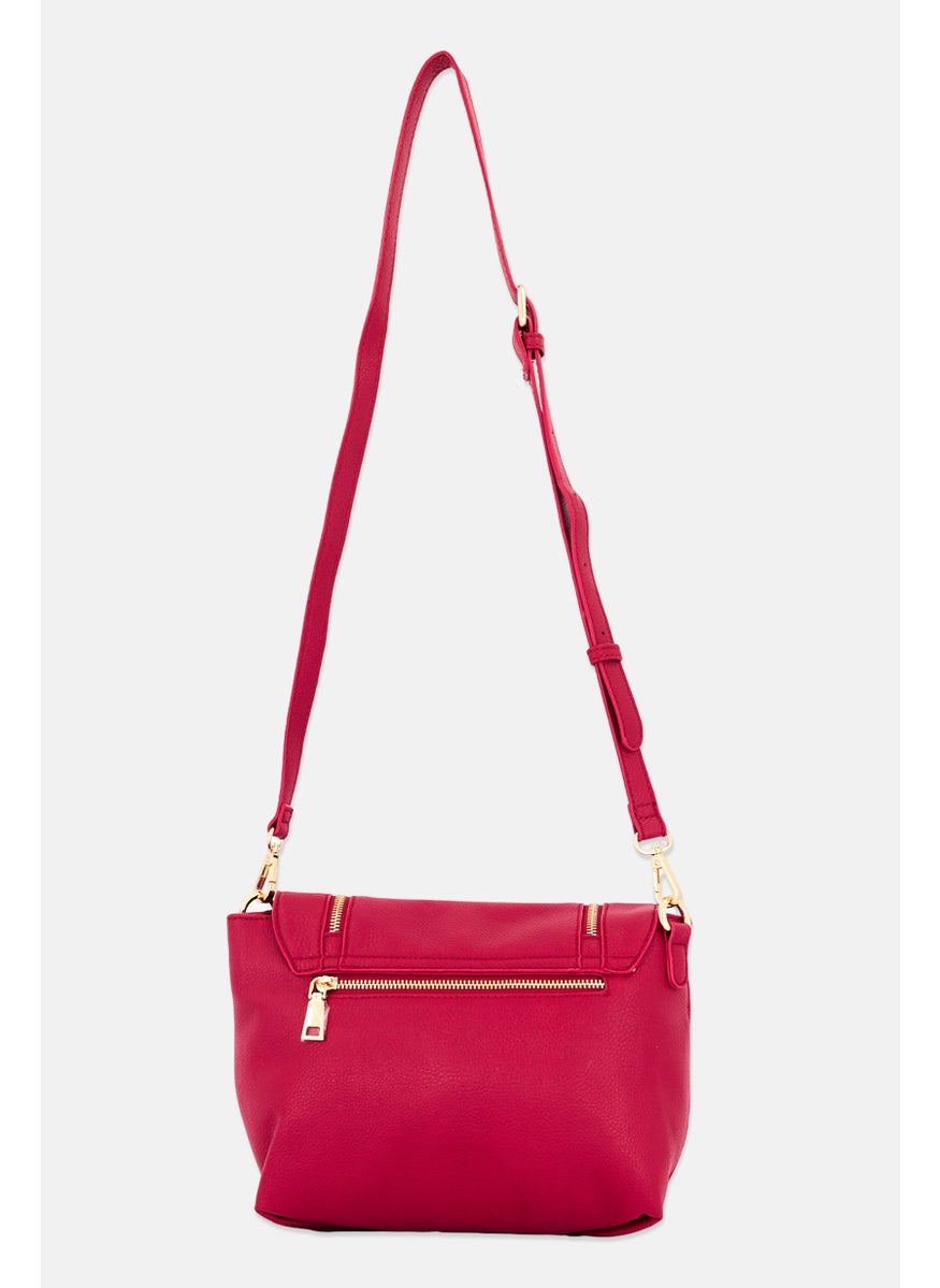 Women Cross body Bag 17 H x 31 L x 8 W cm, Maroon