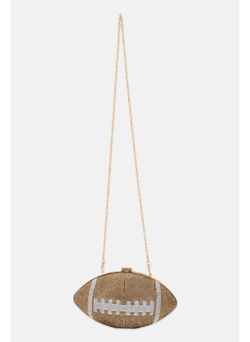 Women Textured Cross Body Bag 28 x L 18 x H 3 x W cm, Gold