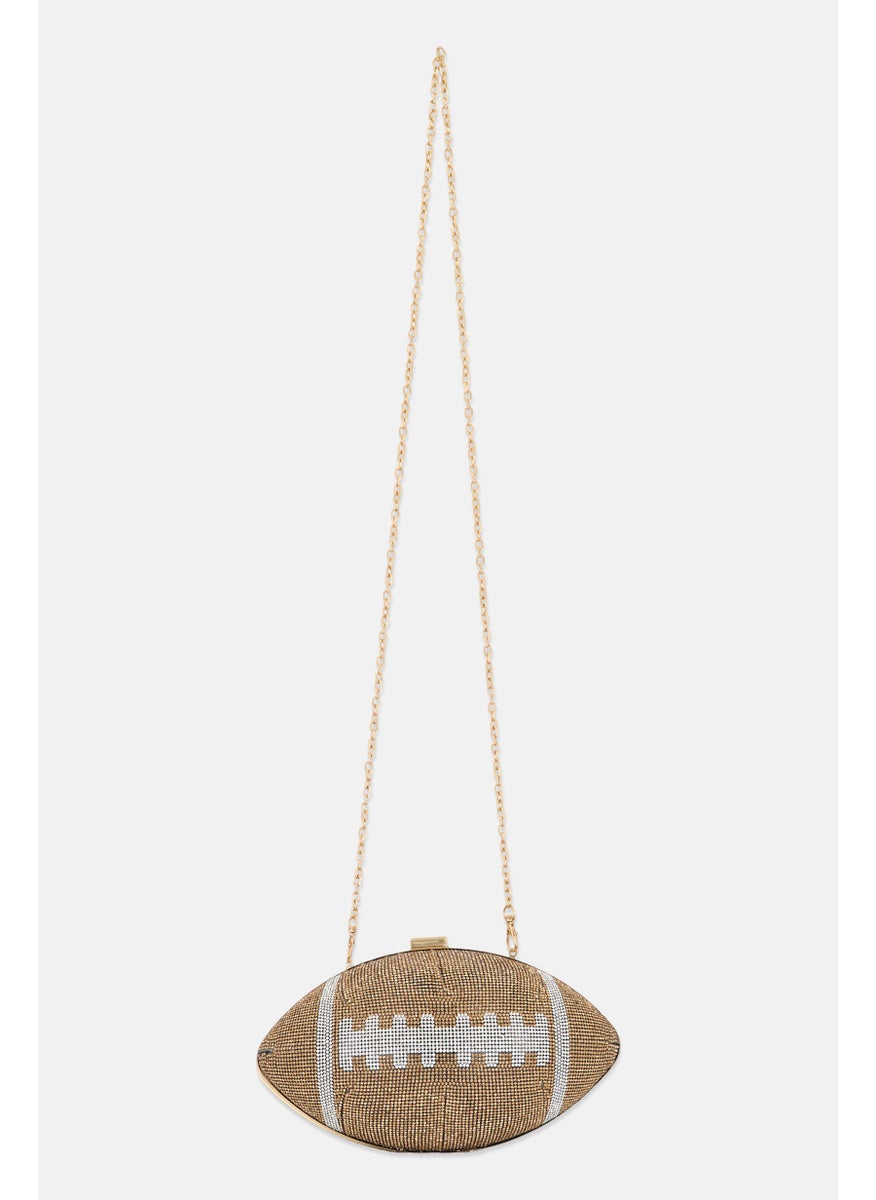 Women Textured Cross Body Bag 28 x L 18 x H 3 x W cm, Gold