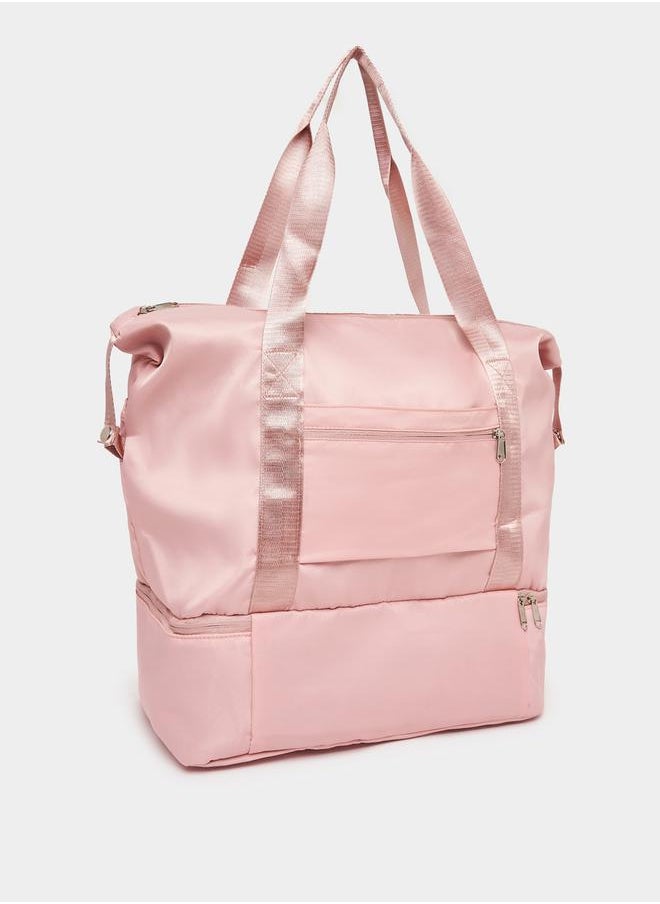 Solid Gym Bag with External Pockets