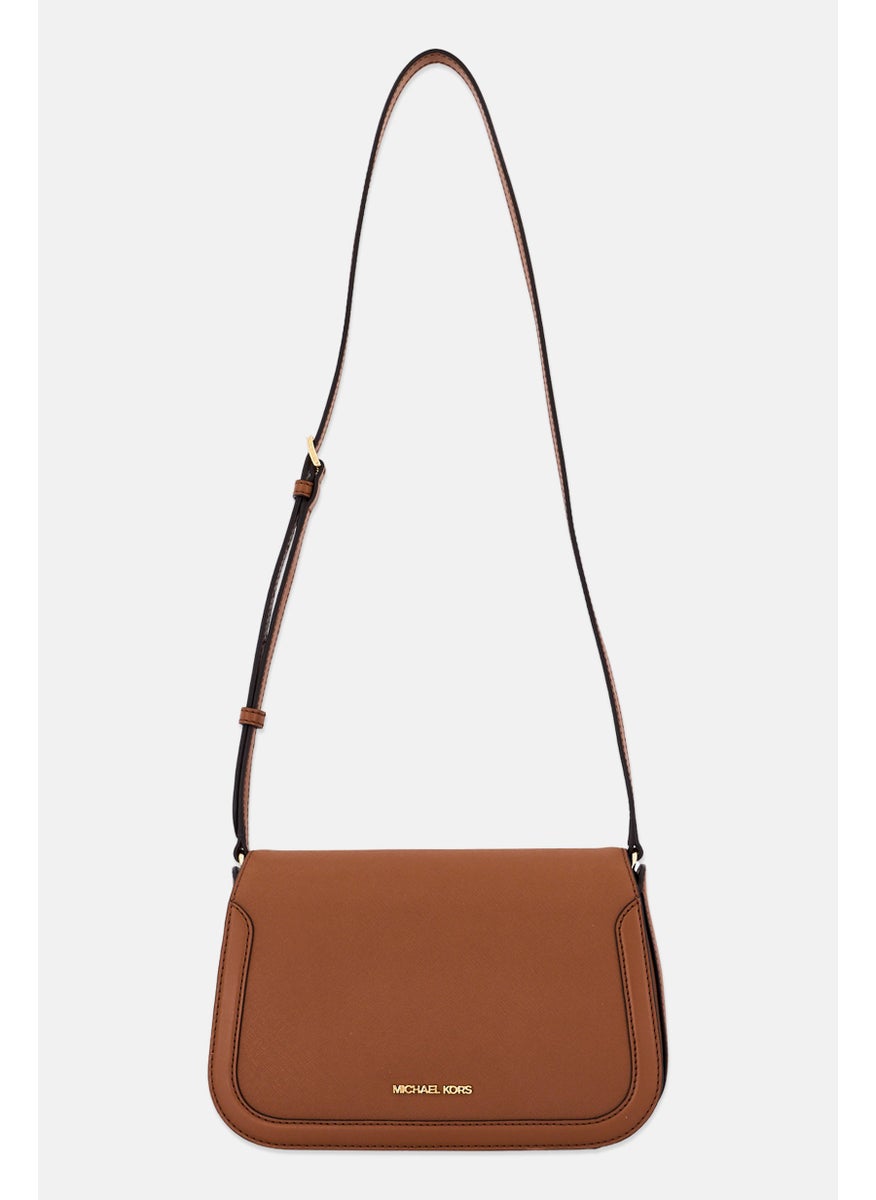 Women Brand Logo Cross Body Bag 18 H x 27 L x 8 W cm, Brown