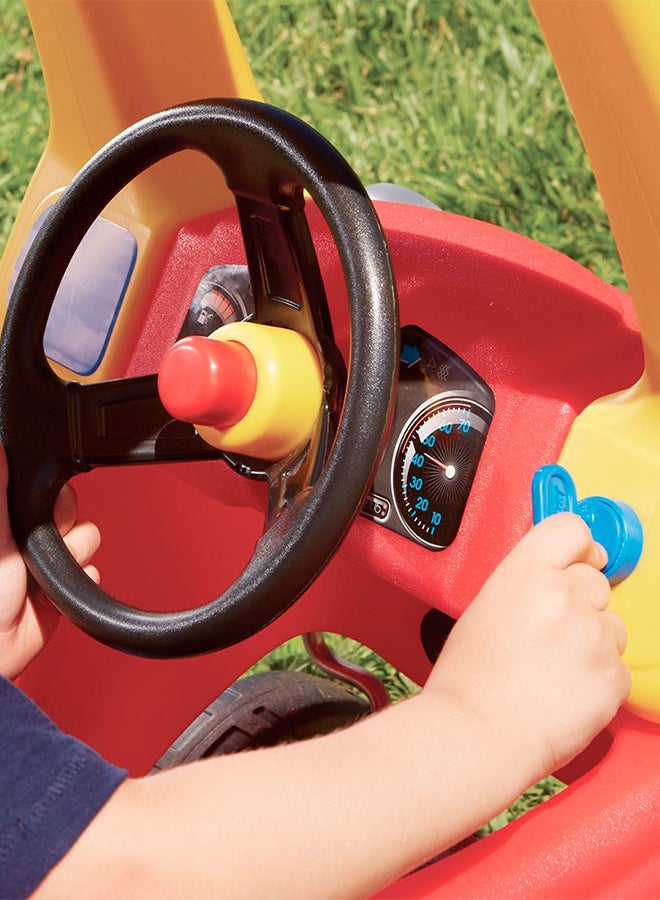 Ride On Portable Colourful Cozy Coupe Safe Car Toy With Working Doors Steering And Horns For Little Ones 29.50x16.50x33.50inch