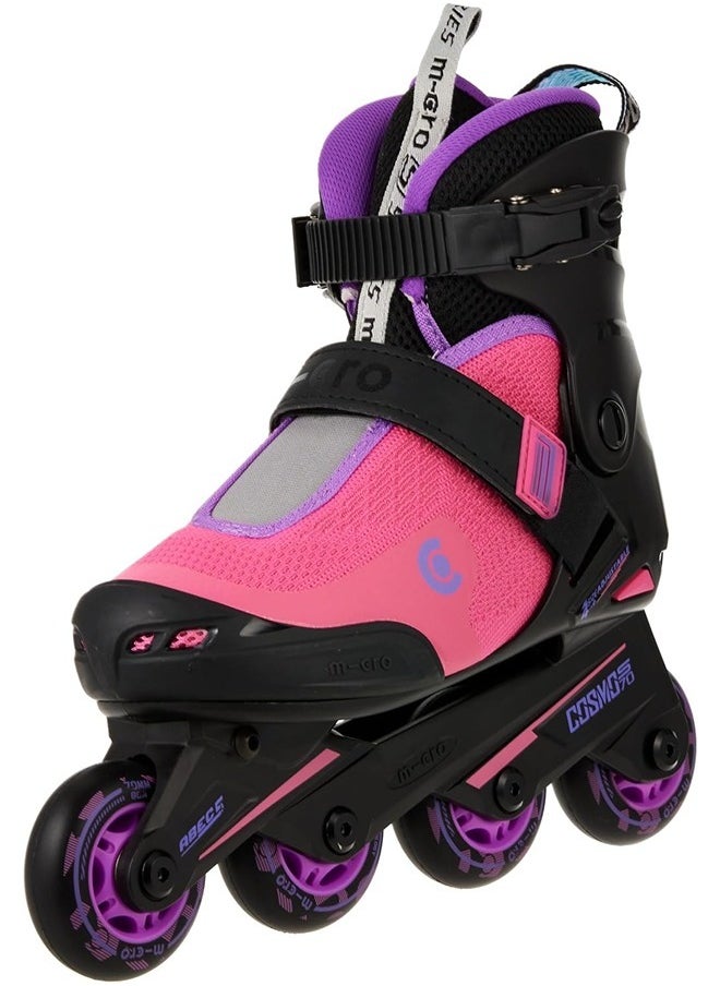 Micro Cosmo Purple Inline Skates with Brake Set for Kids (31-34) | Adjustable Inline Roller Skates for Boys Kids & Girls | 7 to 14 Years UnisexOutdoor Skating Shoes | Skates for Kids |Outdoor Skating