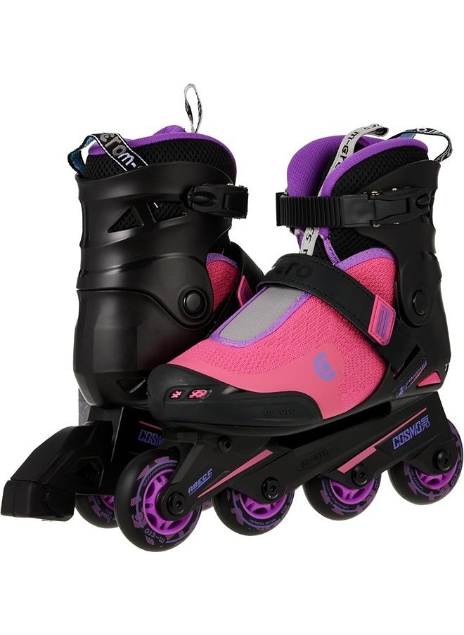 Cosmo Purple Inline Skates With Brake Set For Kids (35-38) | Adjustable Inline Roller Skates For Boys Kids & Girls | 7 To 14 Years Unisexoutdoor Skating Shoes | Skates For Kids |Outdoor Skating