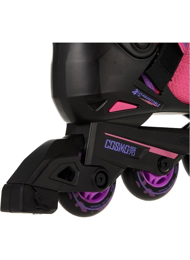 Cosmo Purple Inline Skates With Brake Set For Kids (35-38) | Adjustable Inline Roller Skates For Boys Kids & Girls | 7 To 14 Years Unisexoutdoor Skating Shoes | Skates For Kids |Outdoor Skating