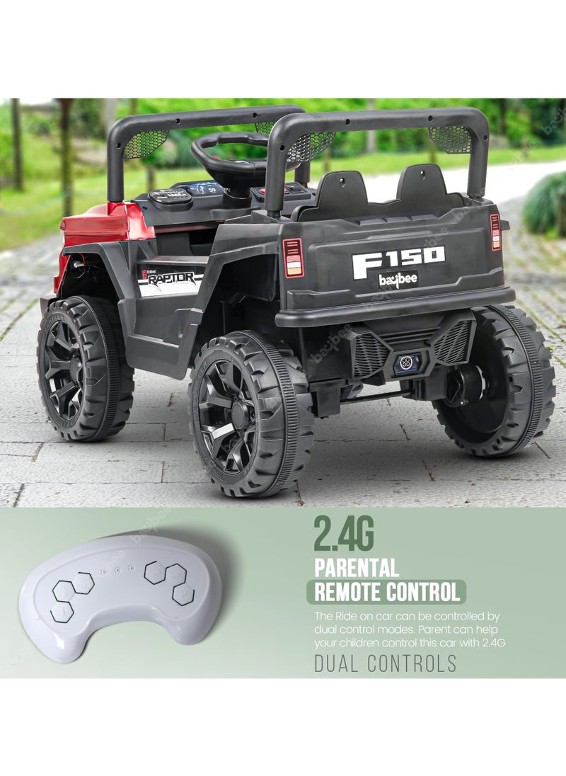 Sphinx Battery Operated Jeep for Kids Rechargeable Battery Car for Kids with Music Led Light Ride On Kids Car Jeep Racing Baby Big Car Electric Car for Kids Childrens Boy Girl Red