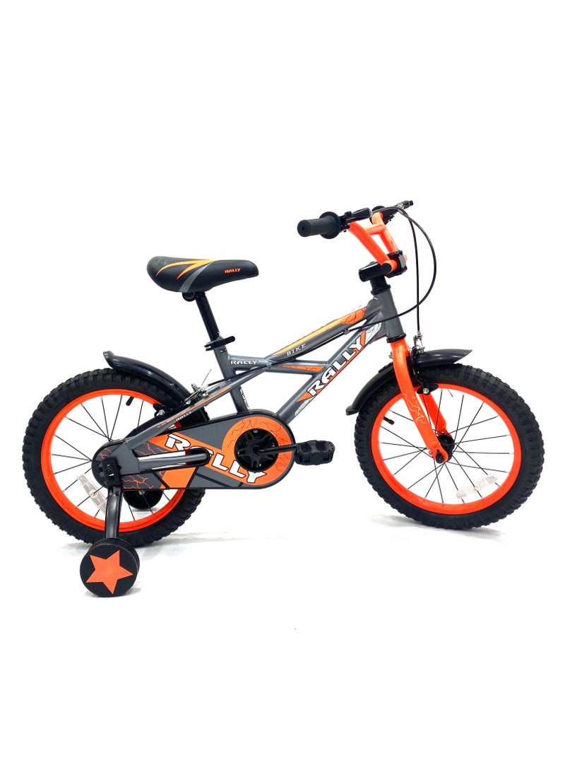 RALLY BICYCLE, Kids bike, 16-JK-2323, for 4-7 Years old with training wheels, Bell, Chain cover