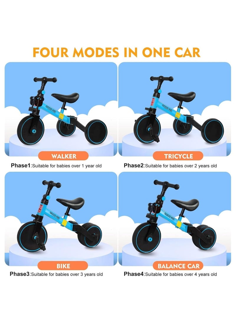 Kids Bicycle 3 In 1 Kids Tricycles For 1.5-4 Years Old Kids Trike 3 Wheel Bike Boys Girls 3 Wheels Toddler Tricycles(Blue)