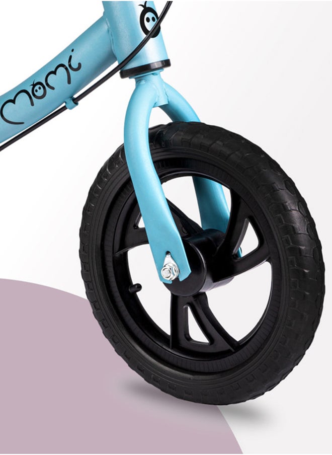 Breki Children's Balance Bike for Girls and Boys from 3 years, Steel Lightframe 2.25KG, Soft & Adjustable Saddle, Wide Handlebars With Rubber Hand Grips, Hand Brake, Carry upto 25Kg Weight Blue