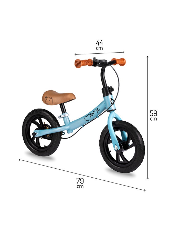 Breki Children's Balance Bike for Girls and Boys from 3 years, Steel Lightframe 2.25KG, Soft & Adjustable Saddle, Wide Handlebars With Rubber Hand Grips, Hand Brake, Carry upto 25Kg Weight Blue