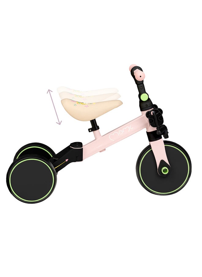 4In1 Steel Ride-On Bike - Ride-on, Tricycle with Pedals, Balance Bike,
Two-Wheeled Bike with Pedals, Adjustable Angle, Steering Locks, Height Range 32.5 - 39 CM For Kids Age 2+ -Pink