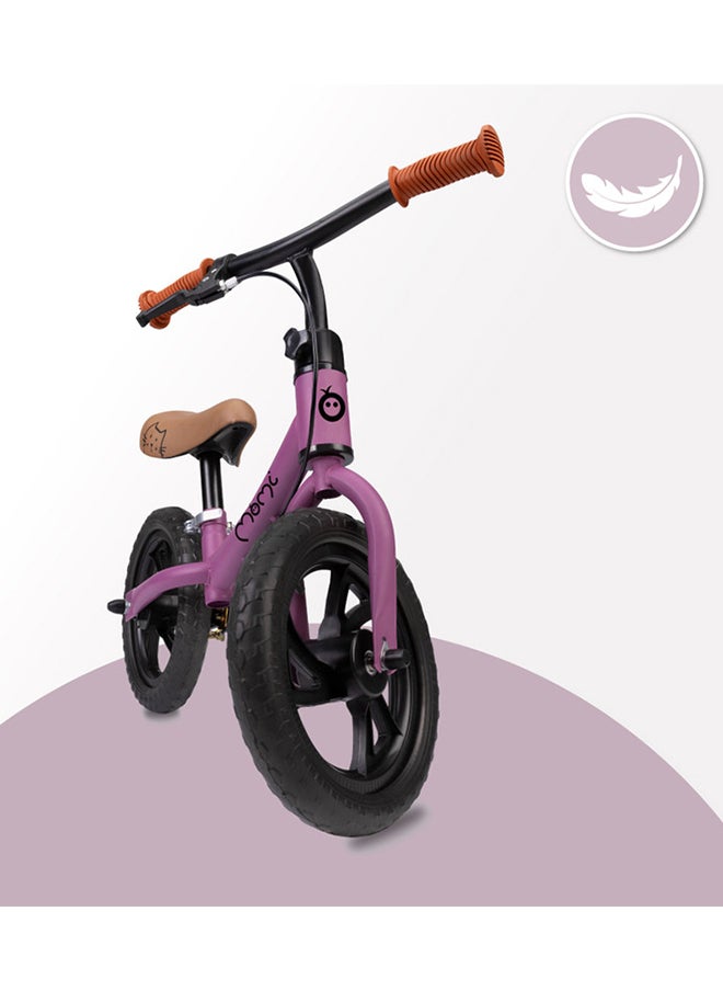 Breki Children's Balance Bike for Girls and Boys from 3 years, Steel Lightframe 2.25KG, Soft & Adjustable Saddle, Wide Handlebars With Rubber Hand Grips, Hand Brake, Carry upto 25Kg Weight Purple