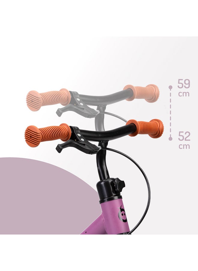 Breki Children's Balance Bike for Girls and Boys from 3 years, Steel Lightframe 2.25KG, Soft & Adjustable Saddle, Wide Handlebars With Rubber Hand Grips, Hand Brake, Carry upto 25Kg Weight Purple