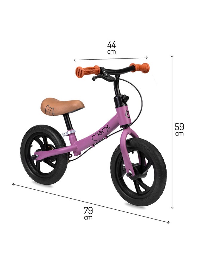 Breki Children's Balance Bike for Girls and Boys from 3 years, Steel Lightframe 2.25KG, Soft & Adjustable Saddle, Wide Handlebars With Rubber Hand Grips, Hand Brake, Carry upto 25Kg Weight Purple