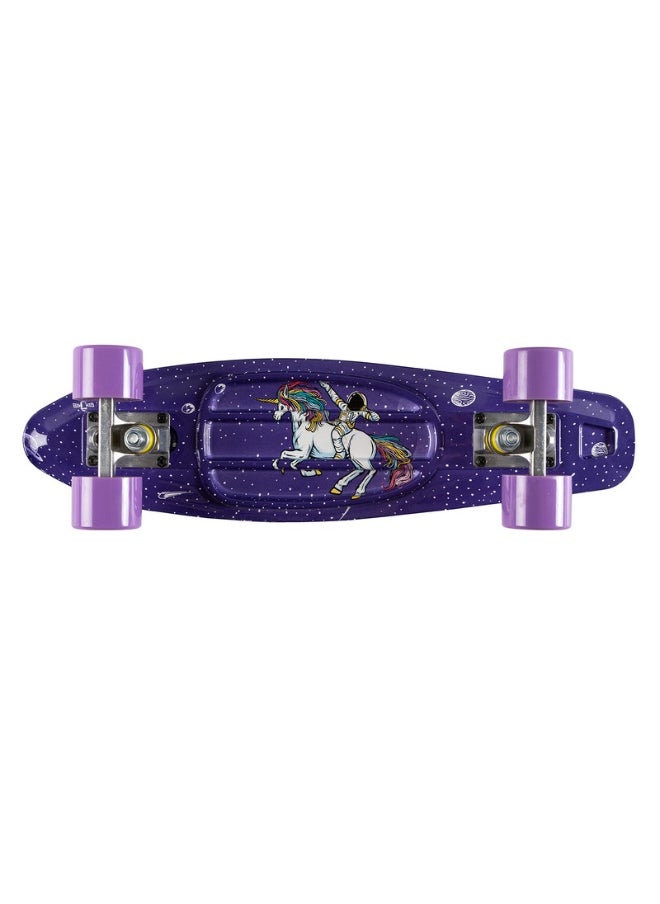 Galaxy Skateboard for Kids With Non Slip Surface, Shock Absorbing Suface, ABEC-9 Upgraded Version, Light Weight, Small & Handy - Purple