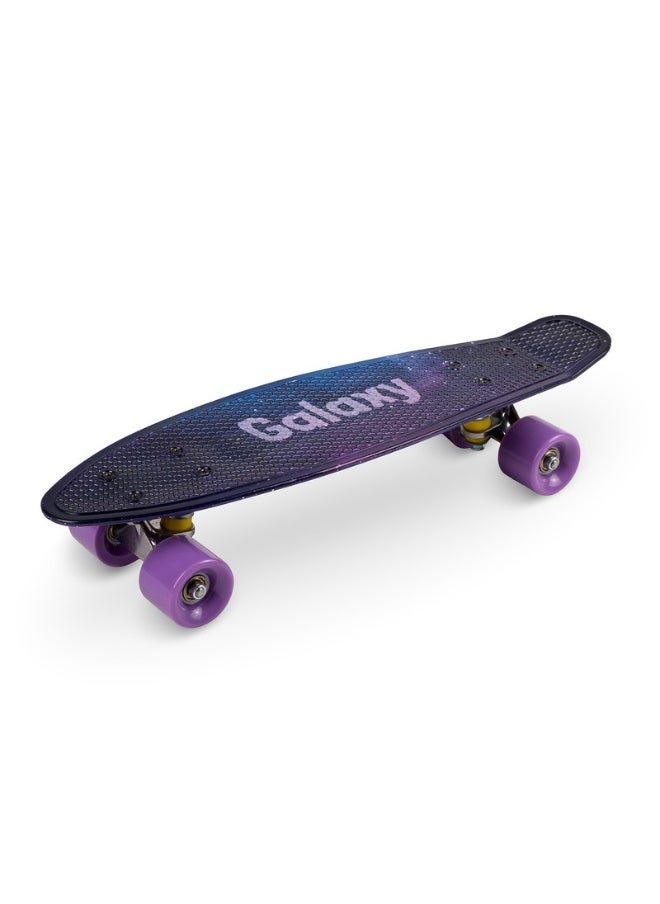 Galaxy Skateboard for Kids With Non Slip Surface, Shock Absorbing Suface, ABEC-9 Upgraded Version, Light Weight, Small & Handy - Purple