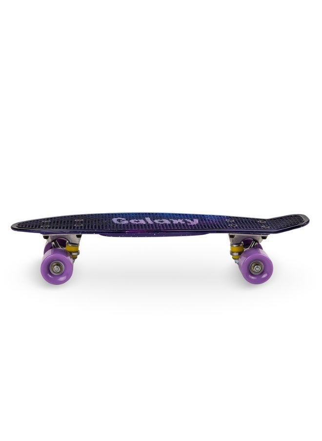 Galaxy Skateboard for Kids With Non Slip Surface, Shock Absorbing Suface, ABEC-9 Upgraded Version, Light Weight, Small & Handy - Purple