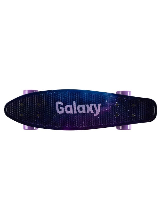 Galaxy Skateboard for Kids With Non Slip Surface, Shock Absorbing Suface, ABEC-9 Upgraded Version, Light Weight, Small & Handy - Purple