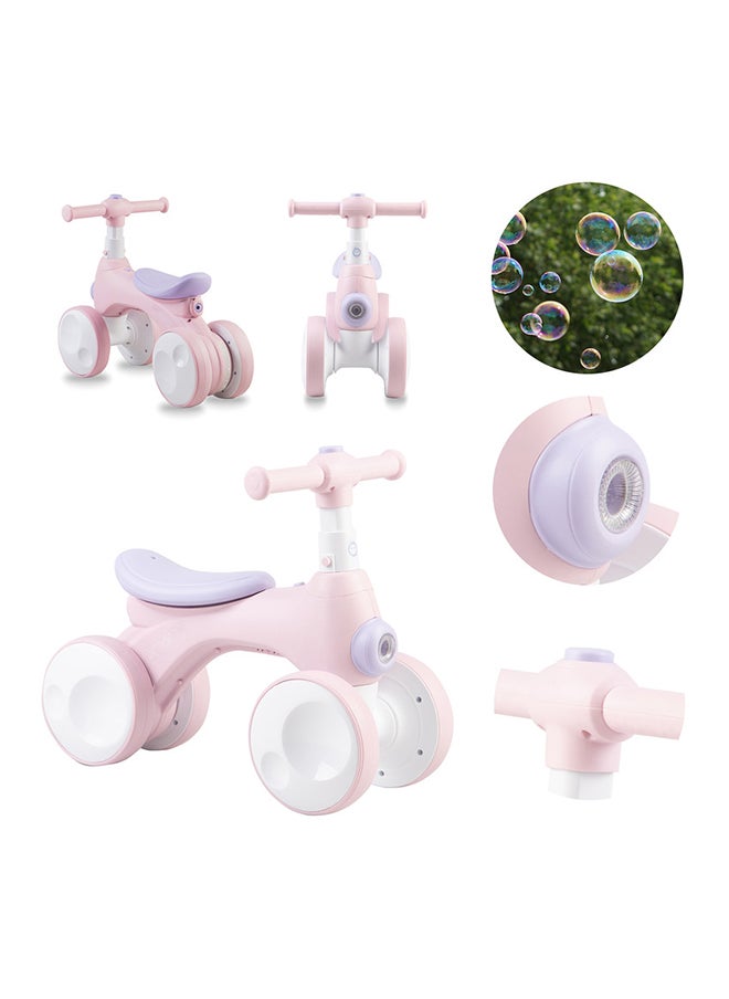 Tobis Ride-On Bike for Children Bubble Feature, Front Light Changes Color, Antislip Handlebar, Lightweight 2.72 Kg - Pink