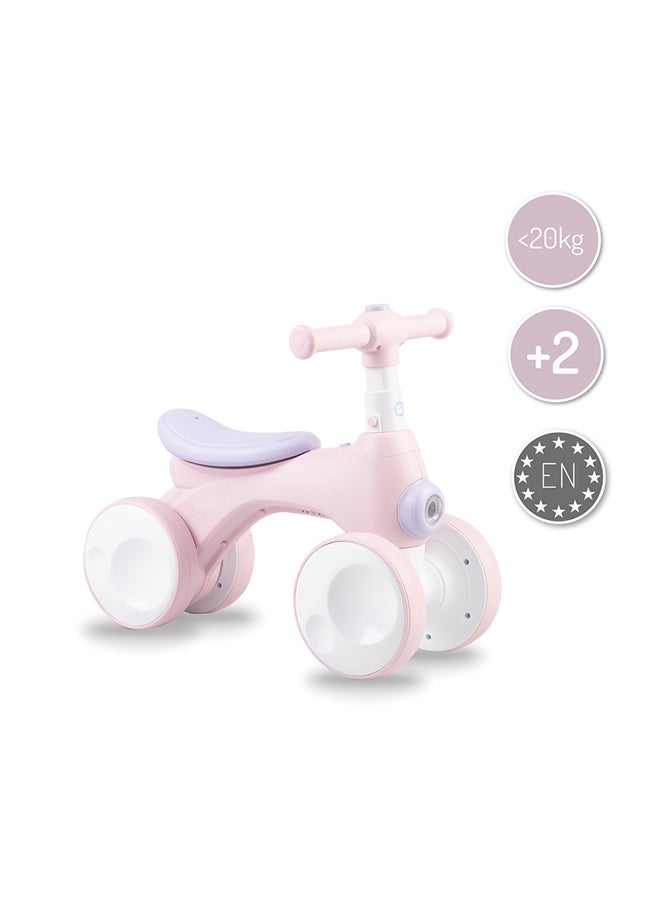 Tobis Ride-On Bike for Children Bubble Feature, Front Light Changes Color, Antislip Handlebar, Lightweight 2.72 Kg - Pink