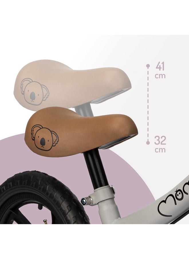 Breki Children's Balance Bike for Girls and Boys from 3 years, Steel Lightframe 2.25KG, Soft & Adjustable Saddle, Wide Handlebars With Rubber Hand Grips, Hand Brake, Carry upto 25Kg Weight Grey