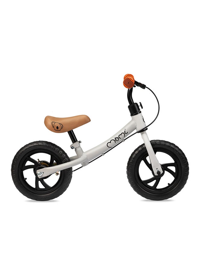 Breki Children's Balance Bike for Girls and Boys from 3 years, Steel Lightframe 2.25KG, Soft & Adjustable Saddle, Wide Handlebars With Rubber Hand Grips, Hand Brake, Carry upto 25Kg Weight Grey