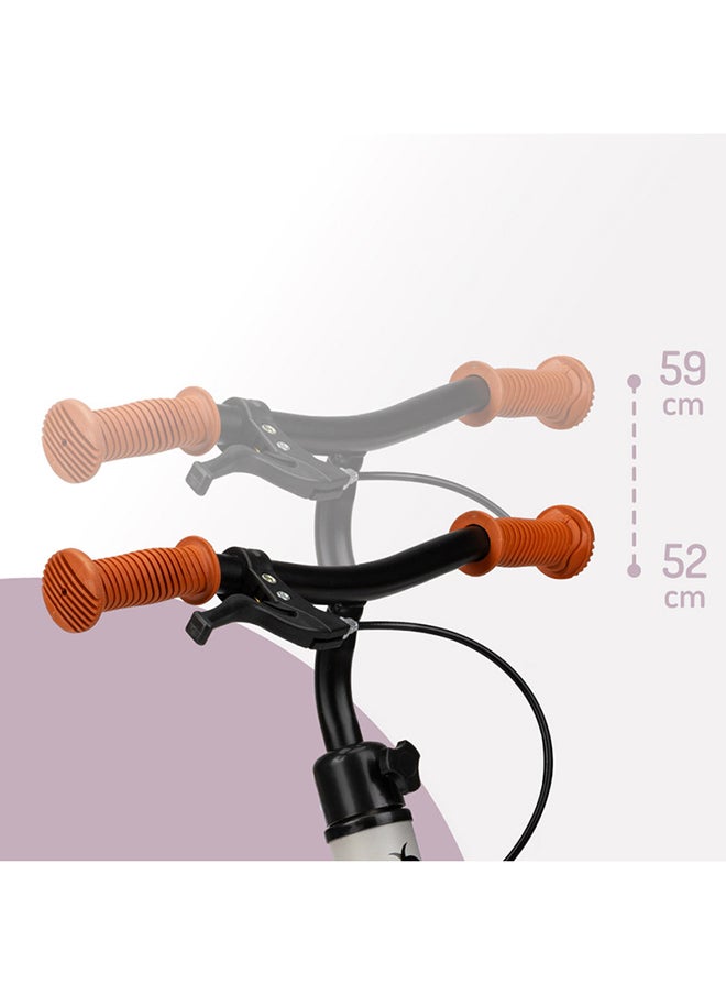 Breki Children's Balance Bike for Girls and Boys from 3 years, Steel Lightframe 2.25KG, Soft & Adjustable Saddle, Wide Handlebars With Rubber Hand Grips, Hand Brake, Carry upto 25Kg Weight Grey