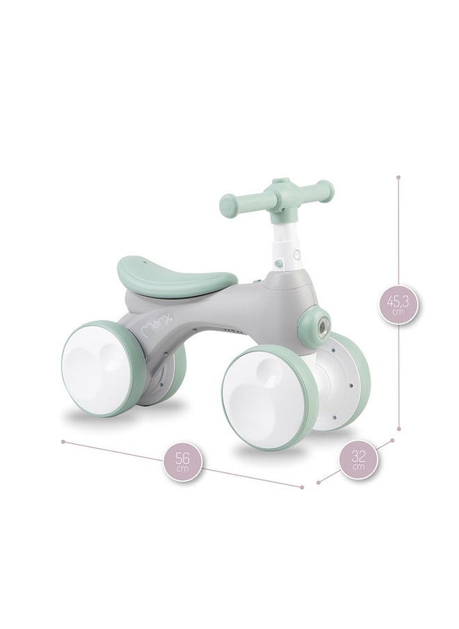 Tobis Ride-On Bike for Children Bubble Feature, Front Light Changes Color, Antislip Handlebar, Lightweight 2.72 Kg - Grey