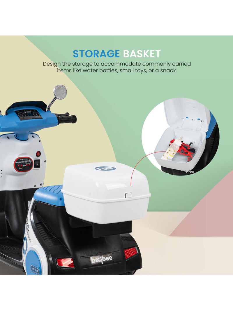 Daft Battery Operated Bike for Kids, Ride on Toys Kids Bike Scooty with Light & Music Baby Rechargeable Battery Bike Electric Bike for Kids to Drive 1 to 3 Years Boy Girl Blue