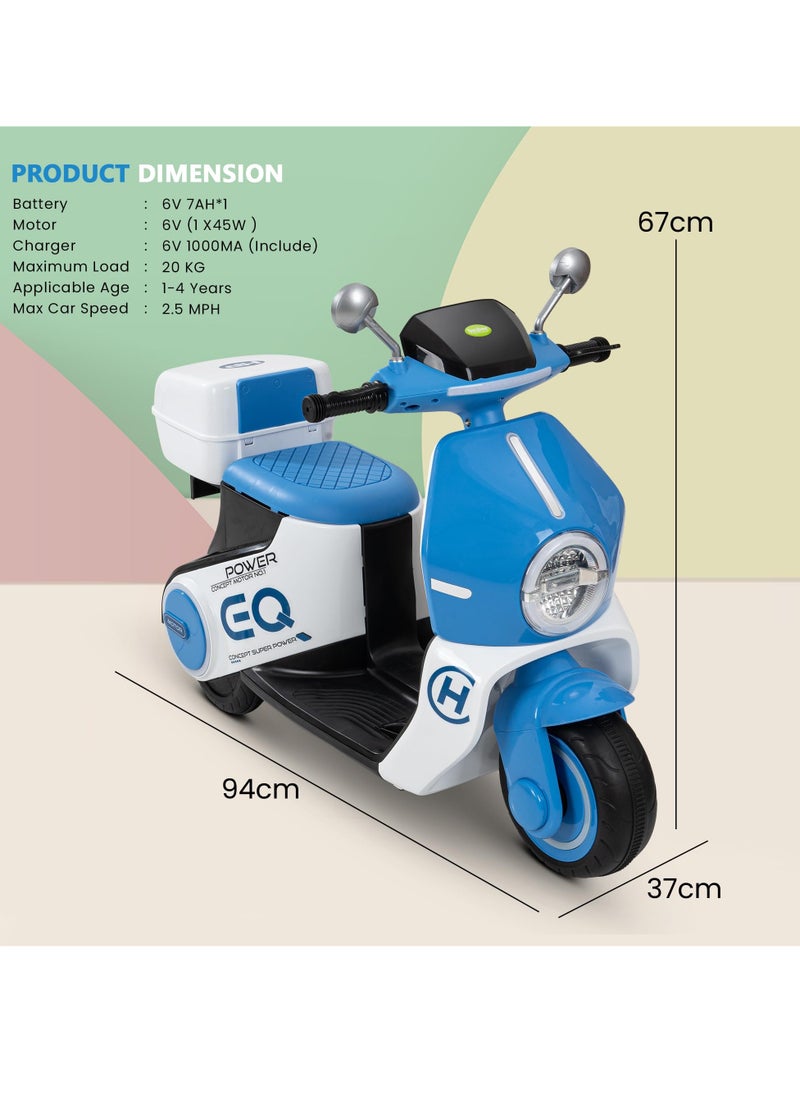 Daft Battery Operated Bike for Kids, Ride on Toys Kids Bike Scooty with Light & Music Baby Rechargeable Battery Bike Electric Bike for Kids to Drive 1 to 3 Years Boy Girl Blue