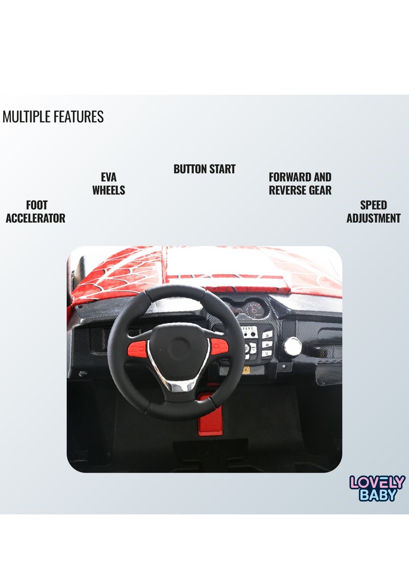 Lovely Baby Kids Powered Riding Car/Jeep LB 2588DX Kids Electric Jeep chageable Jeep with Remote Control, LED Lights, and Music - Blue