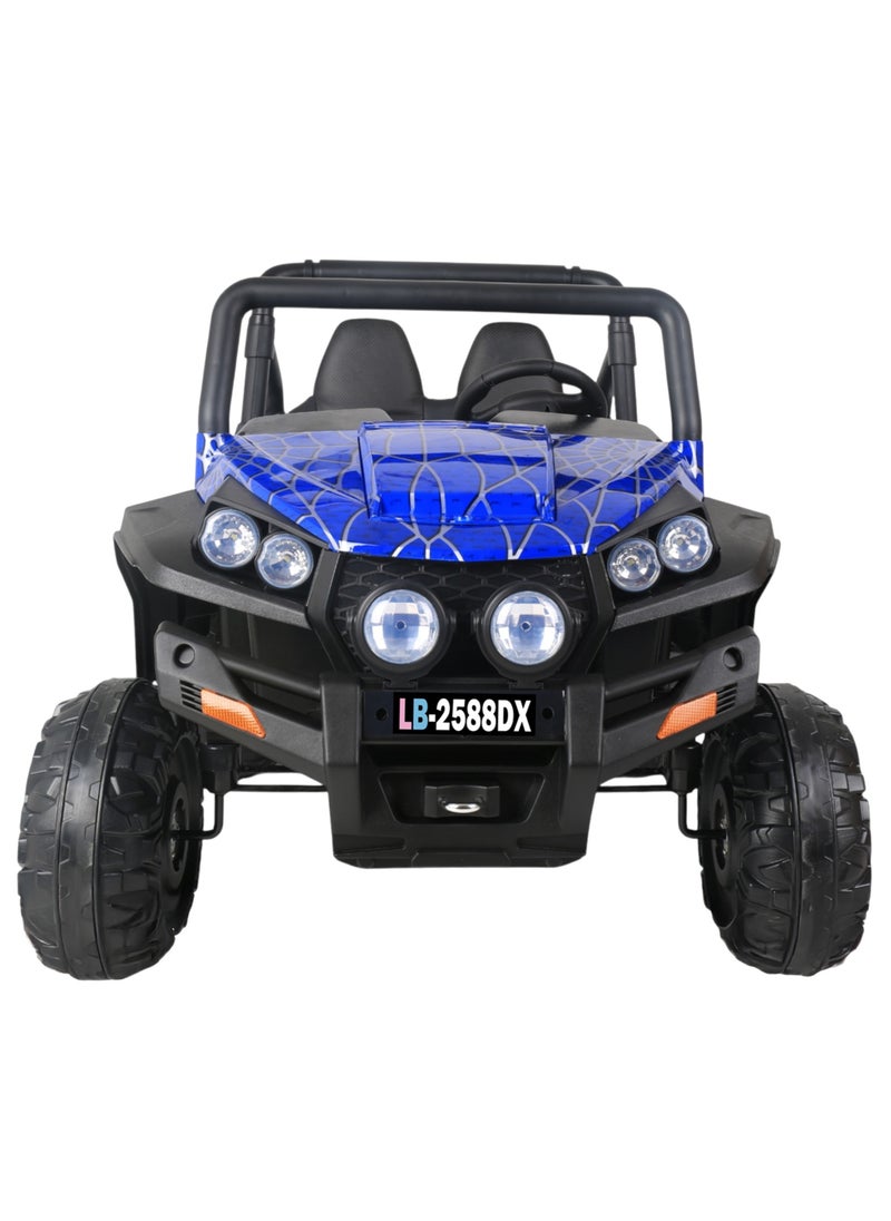 Lovely Baby Kids Powered Riding Car/Jeep LB 2588DX Kids Electric Jeep chageable Jeep with Remote Control, LED Lights, and Music - Blue