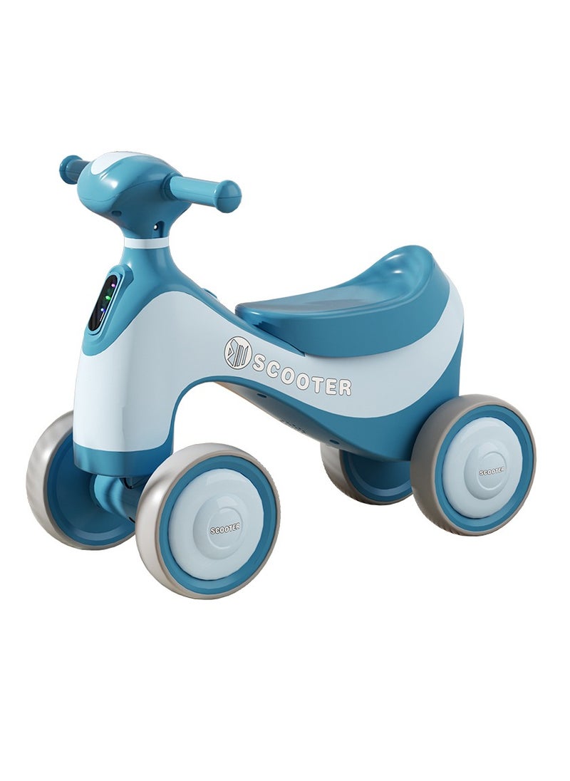 Lovely Baby Kids 4-Wheels Ride-on Buggy Scooter LB 440 for Kids, Lightweight Scooter with Music, Lights, EVA Wheels for Ages 1-3 - Blue