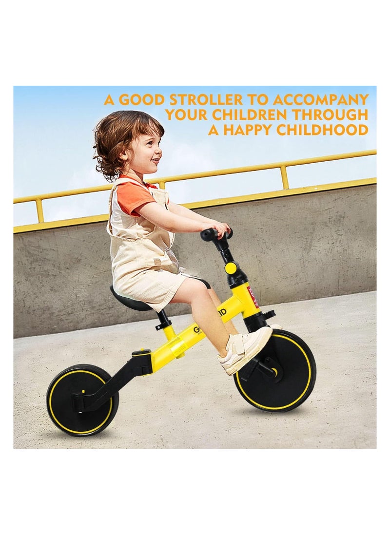 Kid Bicycle 3 In 1 Kids Tricycles For 1.5-4 Years Kids Trike 3 Wheel Bike Boys Girls 3 Wheels Toddler Tricycles(Yellow)