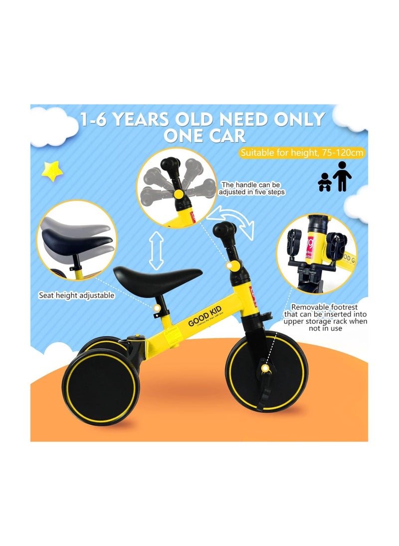 Kid Bicycle 3 In 1 Kids Tricycles For 1.5-4 Years Kids Trike 3 Wheel Bike Boys Girls 3 Wheels Toddler Tricycles(Yellow)