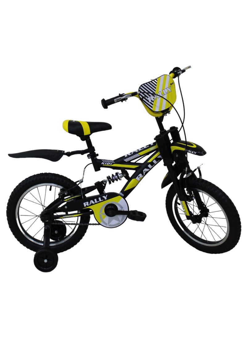RALLY BICYCLE, Kids bike, RL-16-0055-1SUS, for 4-7 Years old with training wheels, Chain cover, Center suspension