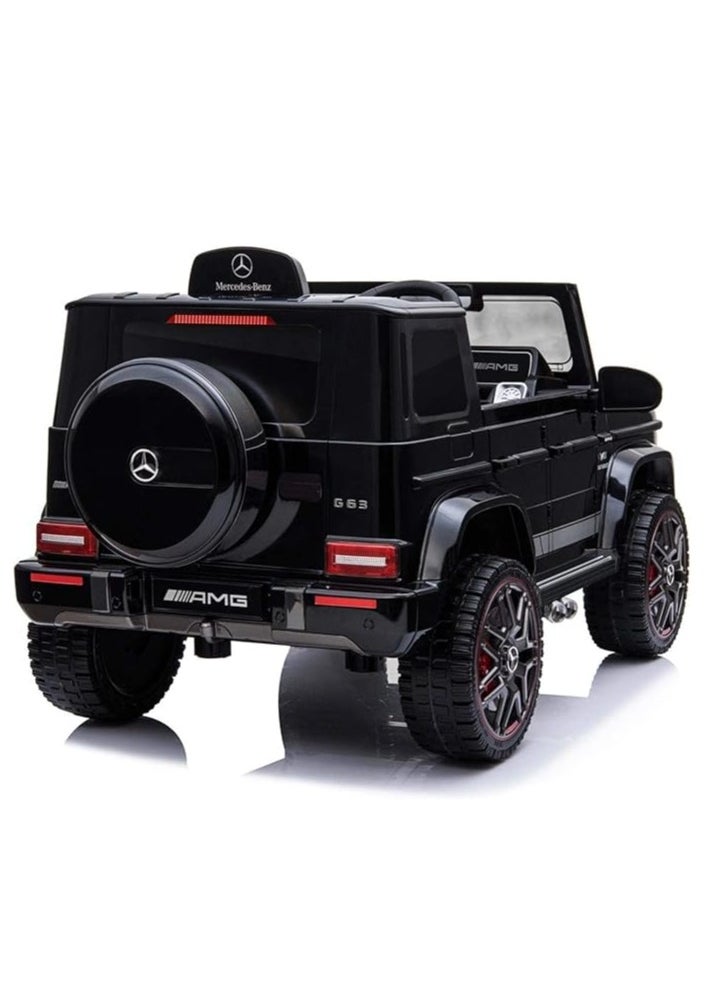 Licensed Mercedes-Benz AMG G63 Ride-On Car for Kids | Electric Ride-On Vehicle with Remote Control, LED Lights, USB Music Player & Realistic Design | 12V Battery-Powered Kids Car Black