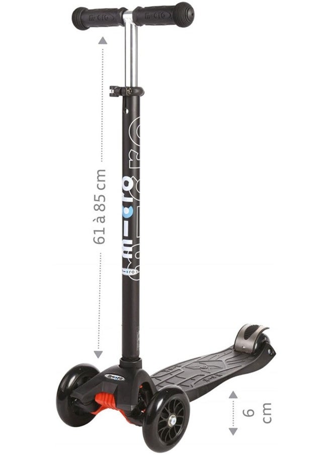 Micro - Maxi Scooter Black w/ T-bar | Scooters | Scooter for Boys | Scooter for Kids | Kids Scooter | Outdoor Scooter| Ride on Scooter | Scooter for Girls