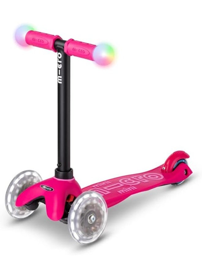 Micro Scooters | Mini Micro 2 Grow LED 4in1 Toddler's Trike | Handlebar Adjustable | Foldable | Lightweight | Boys & Girls | 1-6yrs | Pink