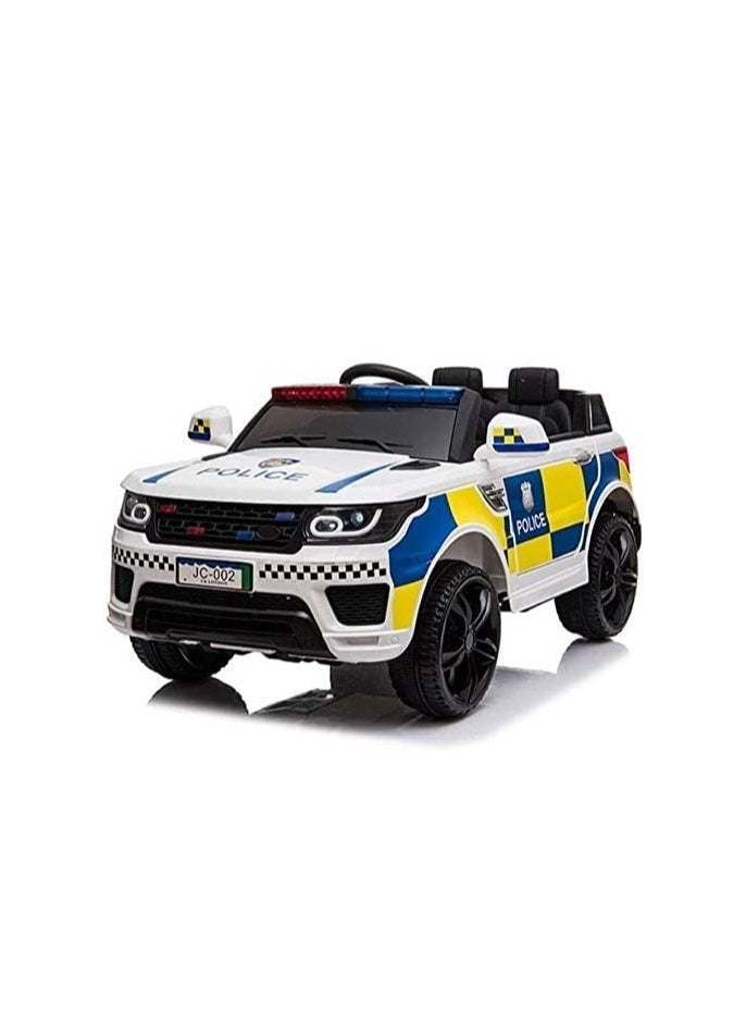 Police Car 12V Kids Ride on Police Car with Remote Control, Electric SUV Police Vehicles With Siren Flashing Light+Horn+Music, Suspension, 3 Speeds Ride on Toys for Boys Girls (White)