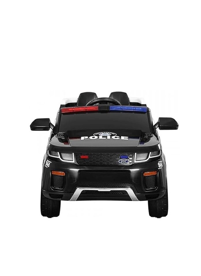 Police Car 12V Kids Ride on Police Car with Remote Control, Electric SUV Police Vehicles With Siren Flashing Light+Horn+Music, Suspension, 3 Speeds Ride on Toys for Boys Girls (Black)