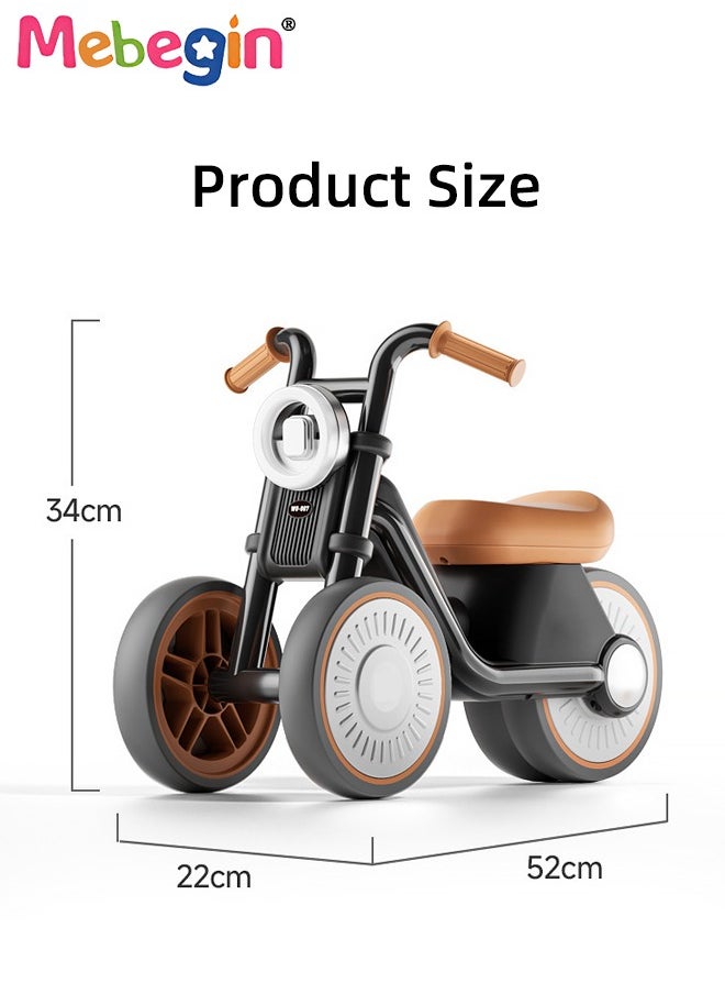 Baby Balance Bike with Silent Wheels, No Pedal Baby Walker, Mini Baby Bike with Lights and Music, Sturdy Safe Ride On Toys, Easy Set-Up, Great Gift Choice as Indoor and Outdoor Toy, 52*22*34cm