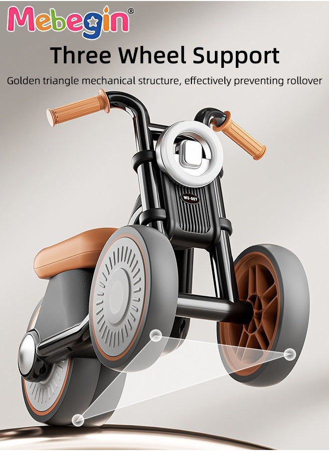 Baby Balance Bike with Silent Wheels, No Pedal Baby Walker, Mini Baby Bike with Lights and Music, Sturdy Safe Ride On Toys, Easy Set-Up, Great Gift Choice as Indoor and Outdoor Toy, 52*22*34cm