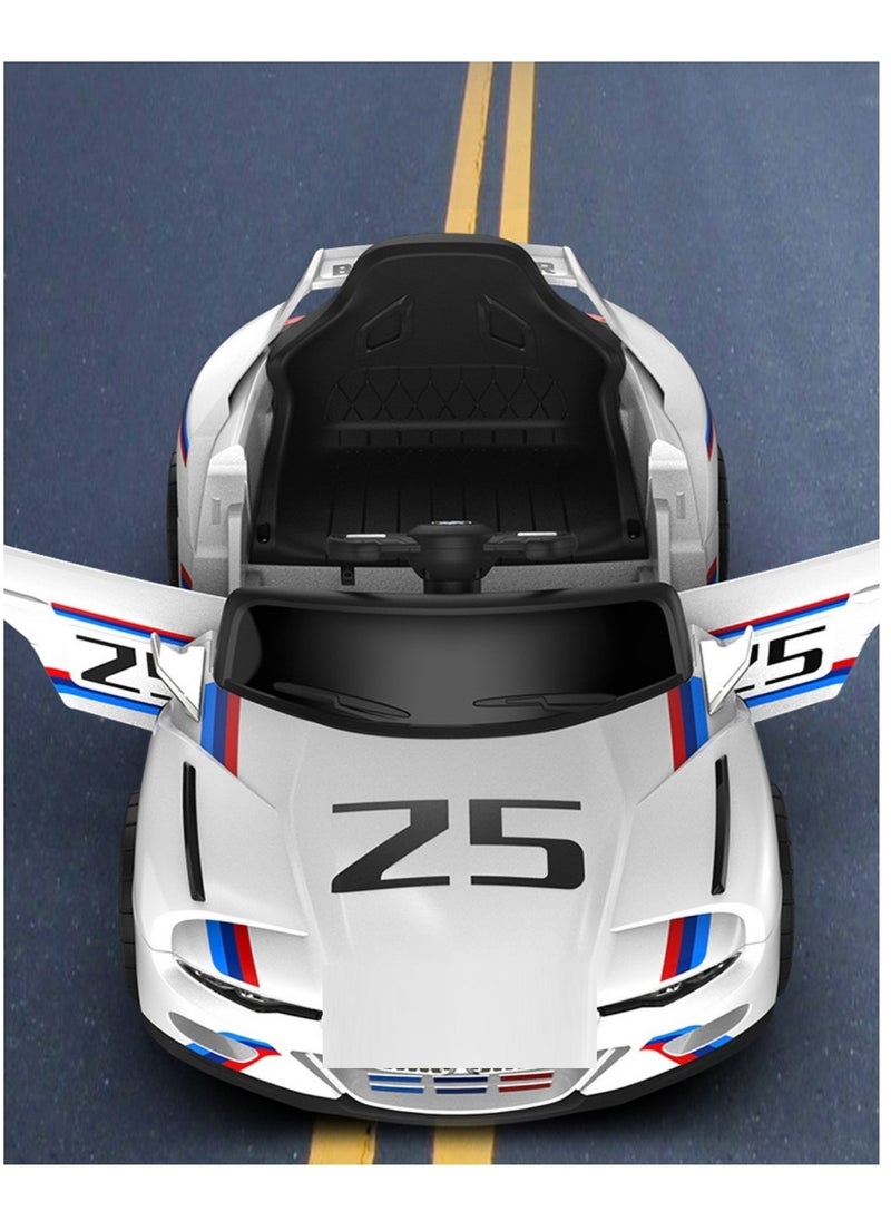 Kids Electric Ride On Vehicles, Motorised Toy Cars Children Electric Car with Remote Control,  Baby Ride on Toy Car Electric Car White
