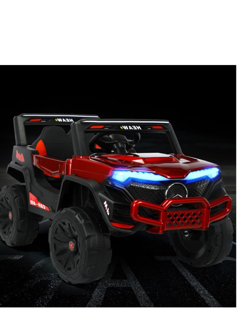 Kids Electric Vehicle Battery Powered Truck Car Toy Children's Electric Car with Remote Control, 4-Wheel Suspension, LED Lights, Music (Red)