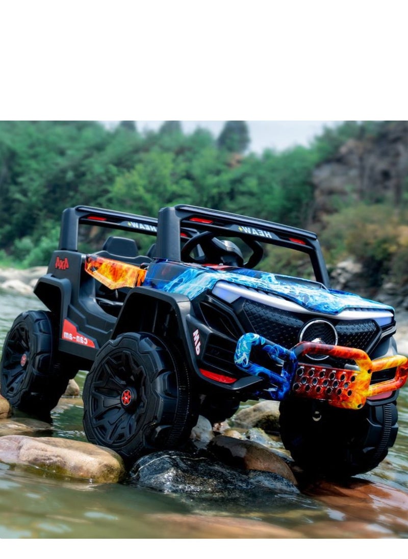 Kids Electric Vehicle Battery Powered Truck Car Toy Children's Electric Car with Remote Control Grafti Fire
