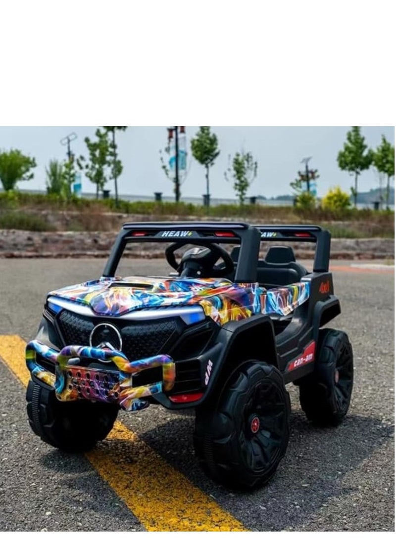 Kids Electric Vehicle Battery Powered Truck Car Toy Children's Electric Car with Remote Control Grafti Fire