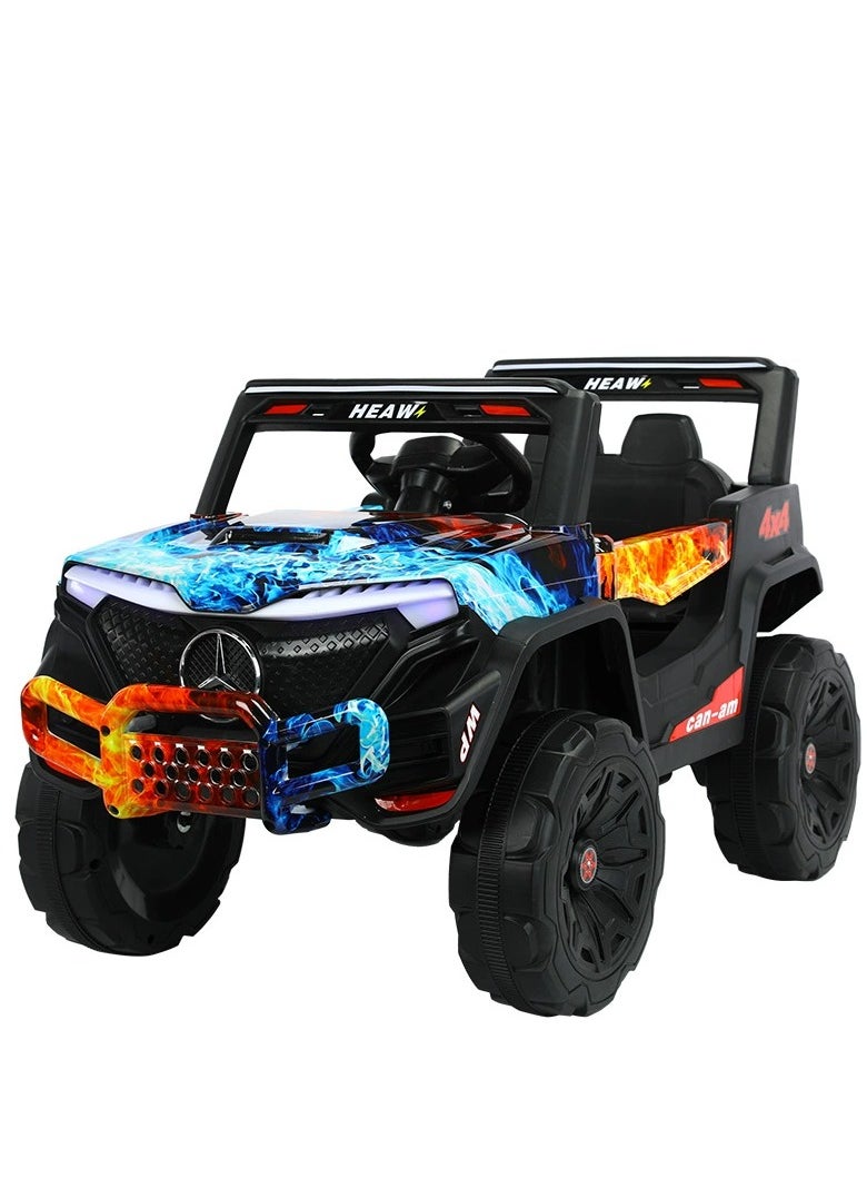 Kids Electric Vehicle Battery Powered Truck Car Toy Children's Electric Car with Remote Control Grafti Fire