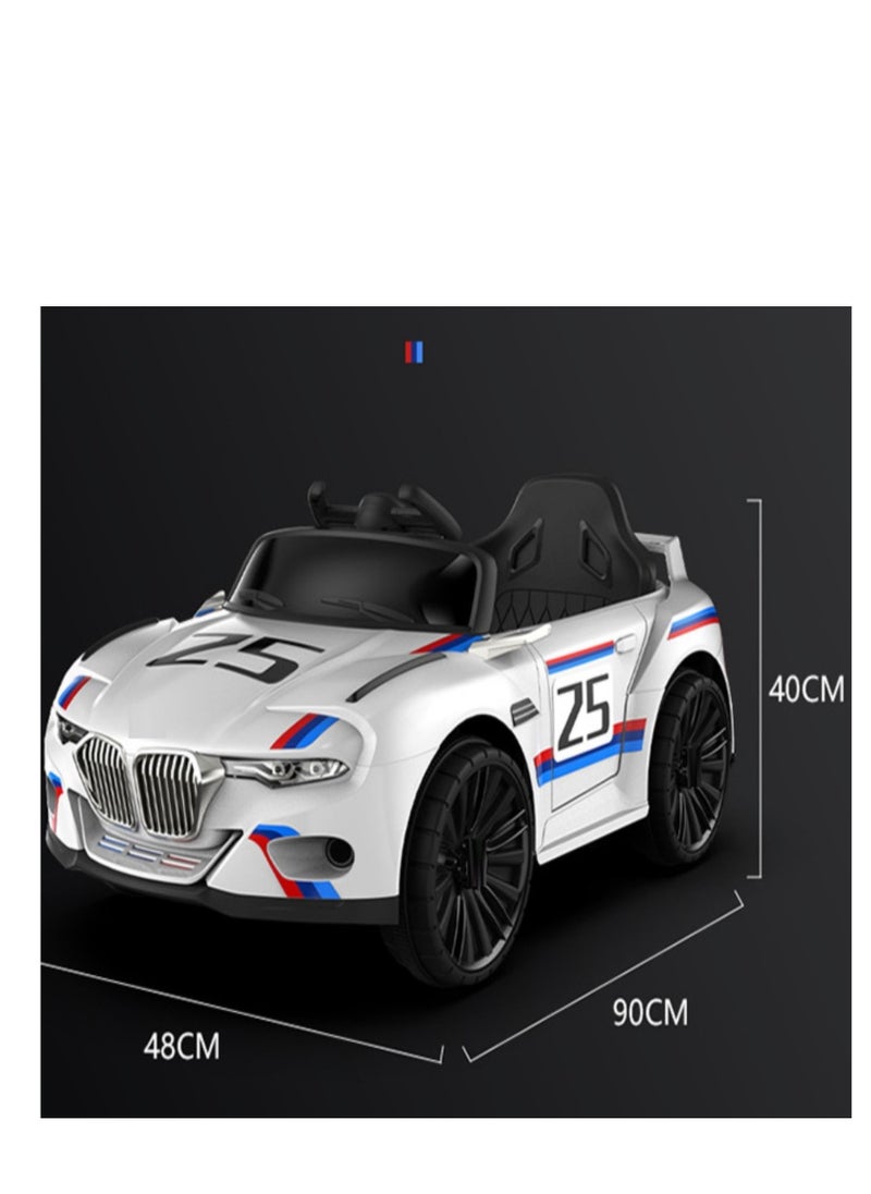 Kids Electric Ride On Vehicles, Motorised Toy Cars Children Electric Car with Remote Control,  Baby Ride on Toy Car Electric Car White