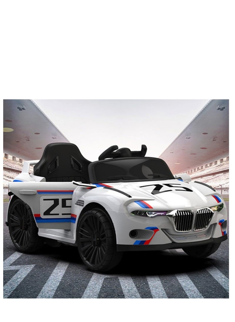 Kids Electric Ride On Vehicles, Motorised Toy Cars Children Electric Car with Remote Control,  Baby Ride on Toy Car Electric Car White